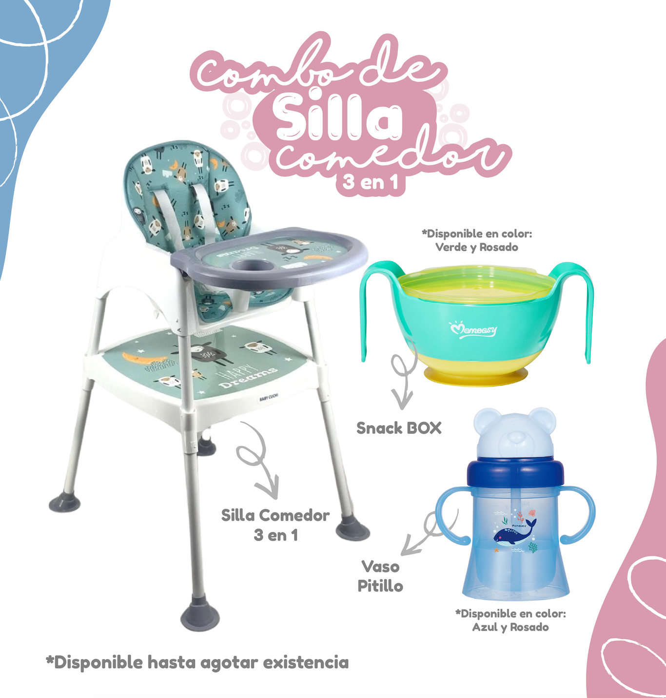 COMBO SILLA COMEDOR ESCRTIORIO ESTAMPADO
